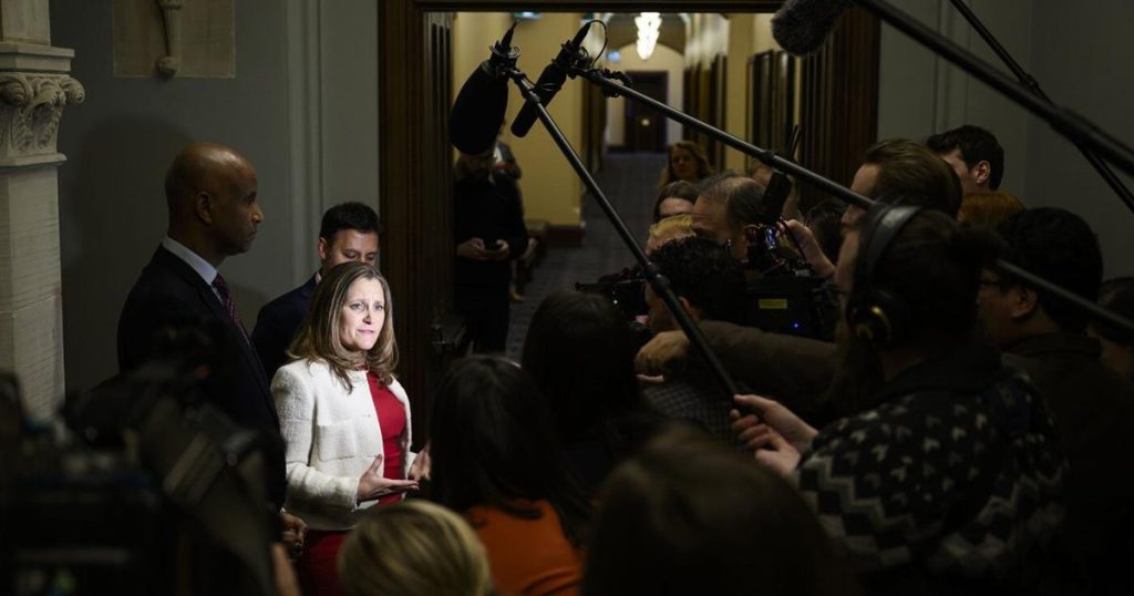 Freeland to announce plan to cap grocery profits, expand competition