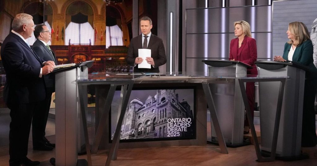 The final debate in the Ontario election took place in Toronto on Feb. 17