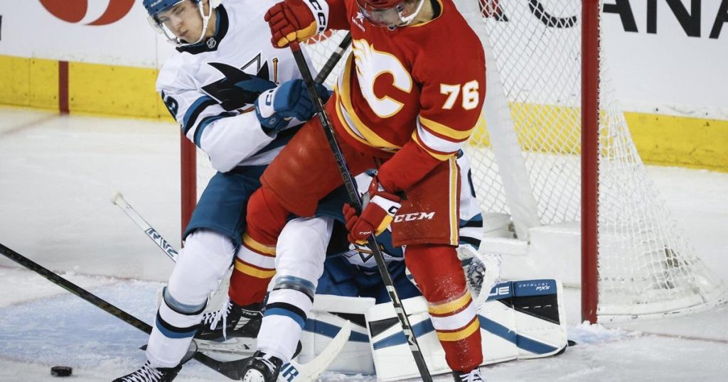 Hanley’s first goal lifts Flames to 3-2 win over Sharks