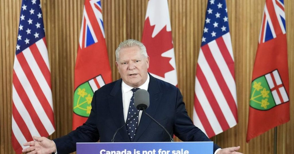 Ontario putting 25 per cent surcharge on U.S.-bound electricity Monday: Ford