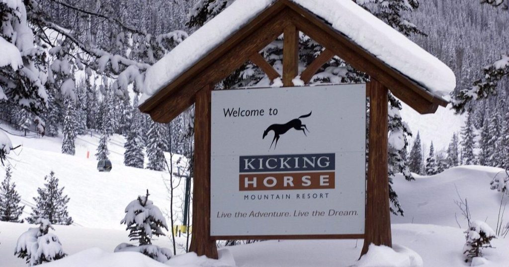 Gondola falls near base of lift at Kicking Horse ski resort near Golden, B.C.