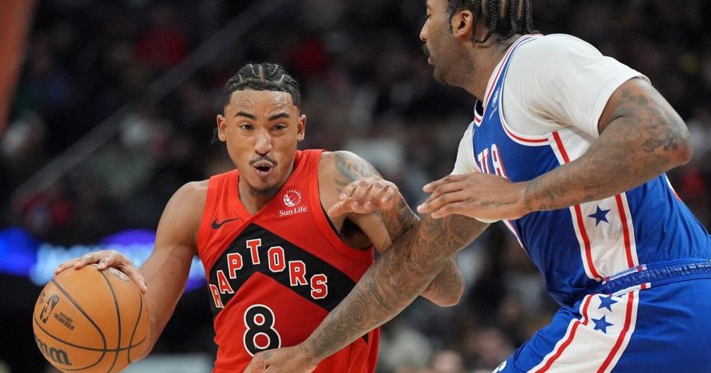 Jared Rhoden’s double-double leads Raptors past 76ers 118-105 in second career start