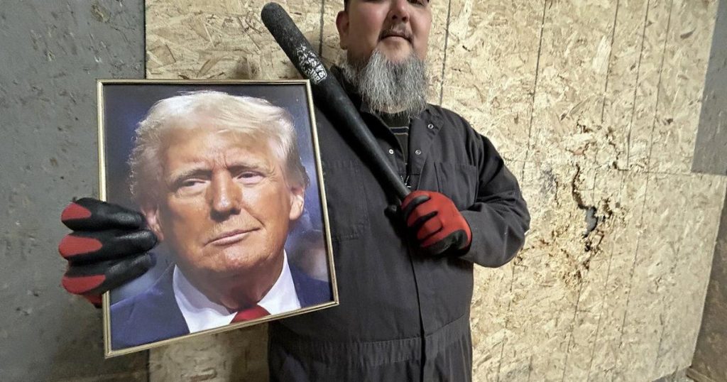 Clients of Halifax ‘rage room’ take aim at portraits of U.S. President Donald Trump