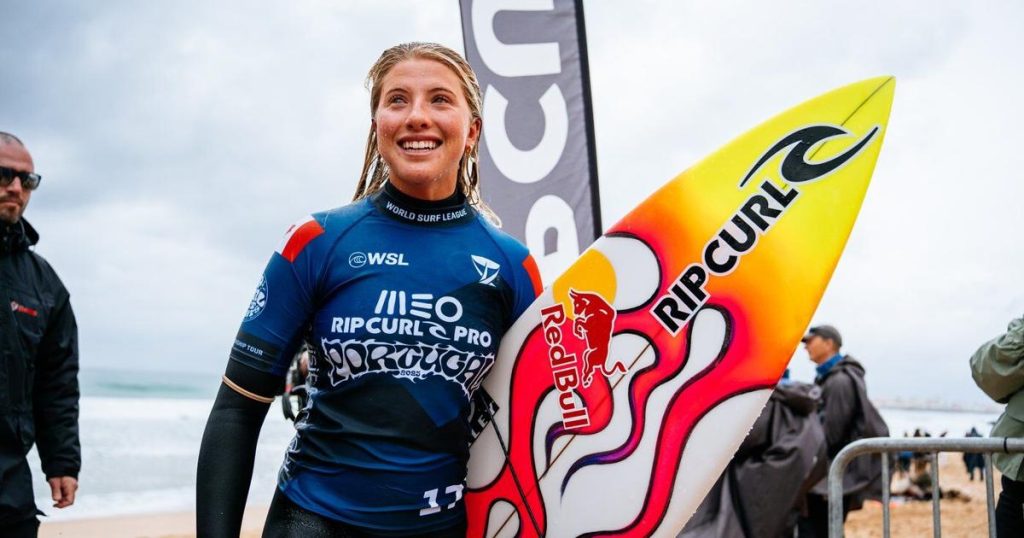 Canadian teenage surfer Erin Brooks upsets world No. 1 in Portugal surfing event