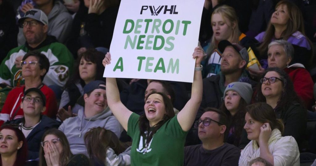 Detroit shoots to boost its bid for PWHL expansion team, drawing record crowd for pro women’s hockey