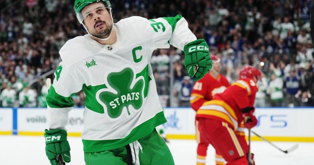 Auston Matthews, William Nylander power Maple Leafs over Flames 6-2