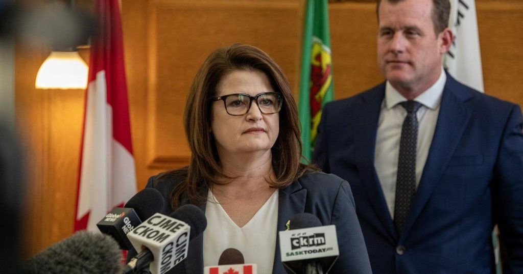 Saskatchewan legislators wave Canadian flag, spar over standing up to Trump