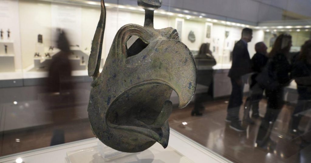 An ancient bronze griffin head is returned to Greece from New York in a major repatriation move