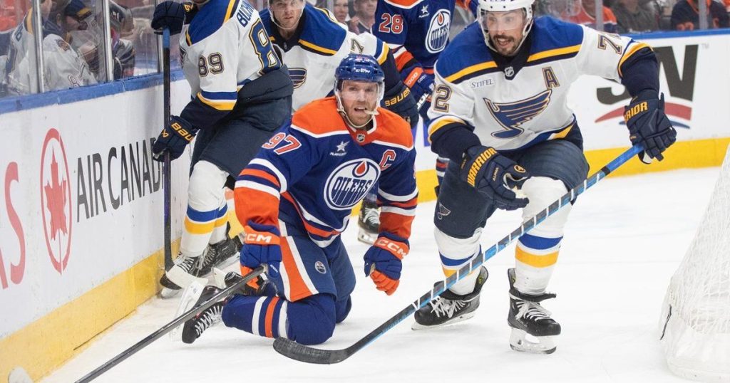 McDavid puts up three points in return from injury, Oilers edge Blues 4-3