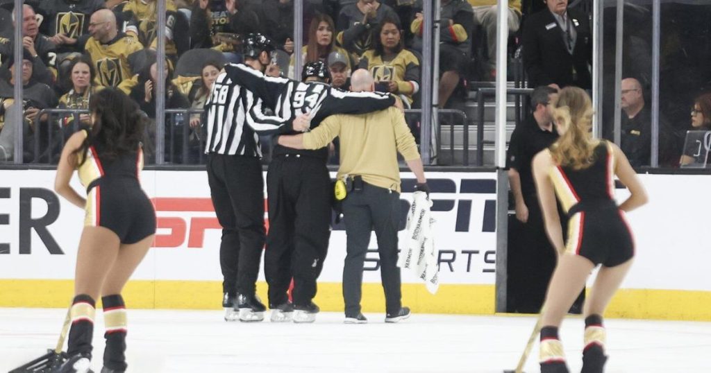 NHL linesman injured in Game 1 of Wild-Golden Knights playoff series