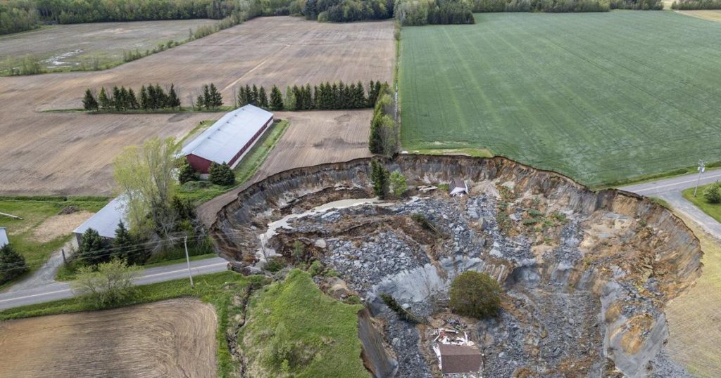 Major landslide sweeps away home and road northeast of Montreal