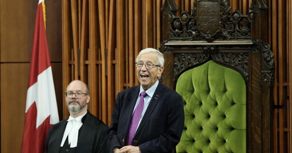 The Latest: MPs elect new Speaker as Ottawa welcomes King and Queen