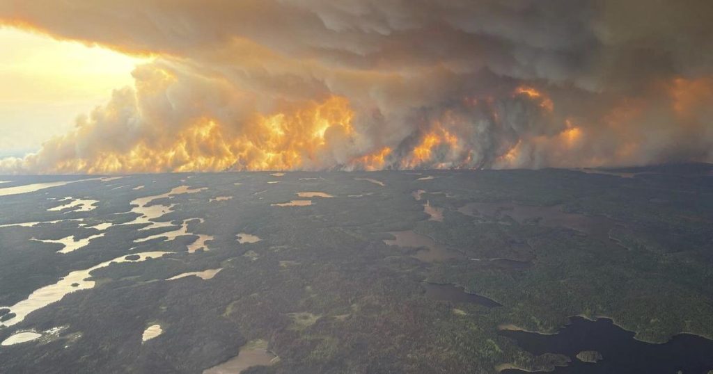Cool temperatures, chance of rain as crews battle wildfires near Flin Flon, Man.