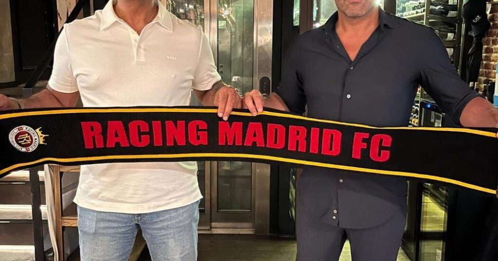 Canadian co-owner Steve Nijjar celebrates Racing Madrid’s promotion in Spain