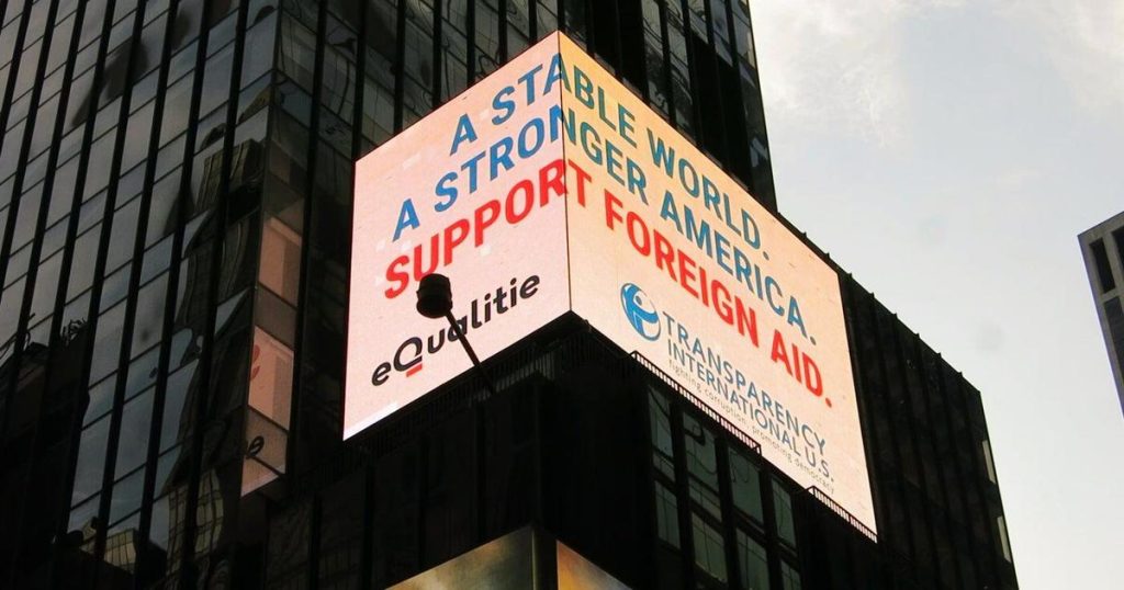 Montreal group takes campaign to restore U.S. foreign aid to Times Square