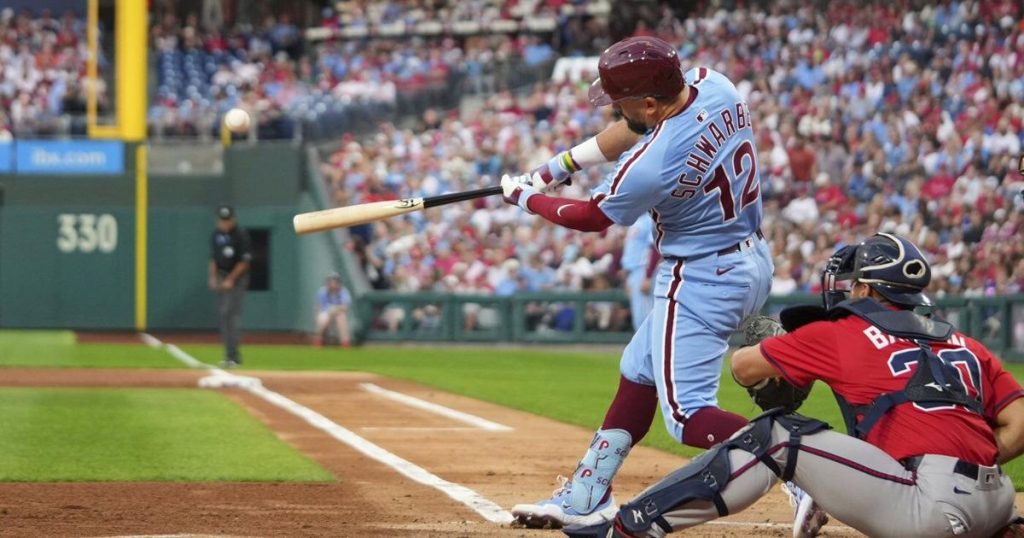 Phillies slugger Kyle Schwarber hits 4 homers in game against Braves