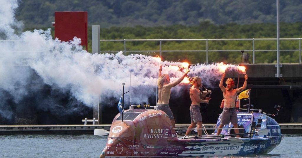 3 Scottish brothers set a world record for fastest Pacific row