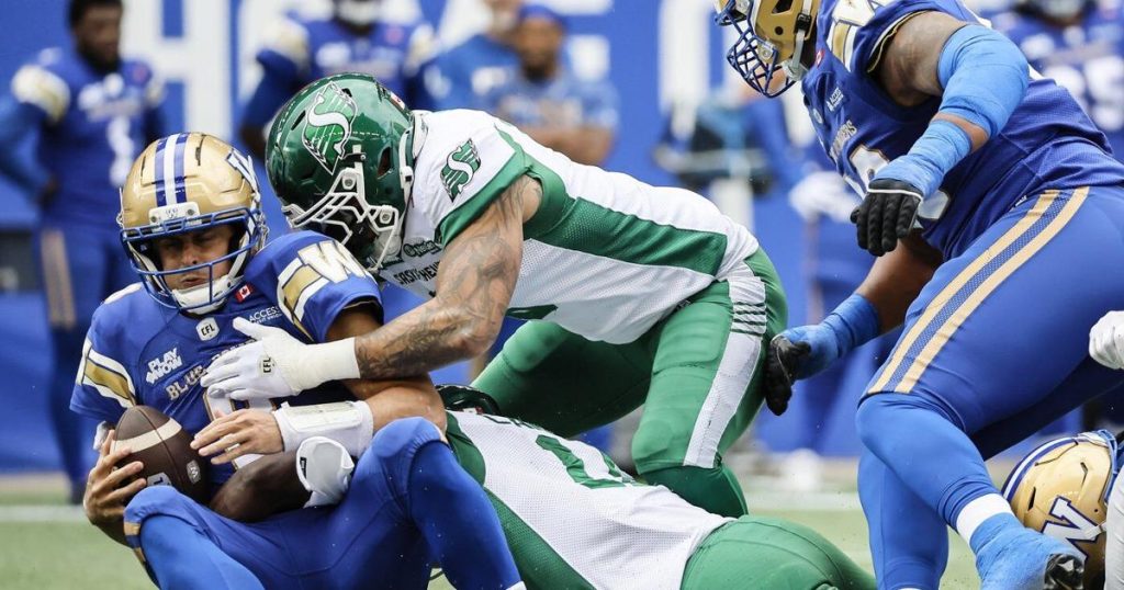 Lauther lifts league-leading Roughriders over Blue Bombers 21-13 in Banjo Bowl