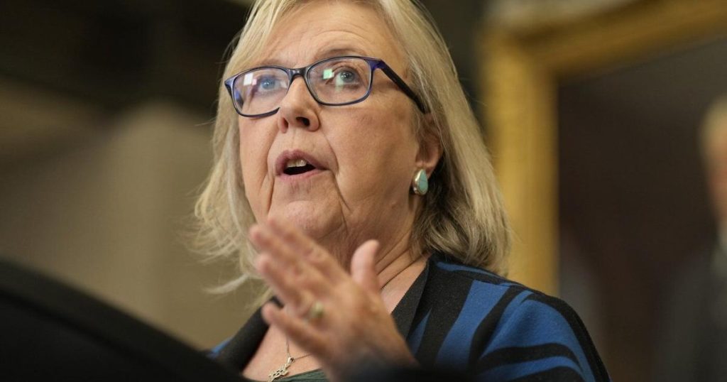 May asks to stay on as Green leader after announcing plans to step aside