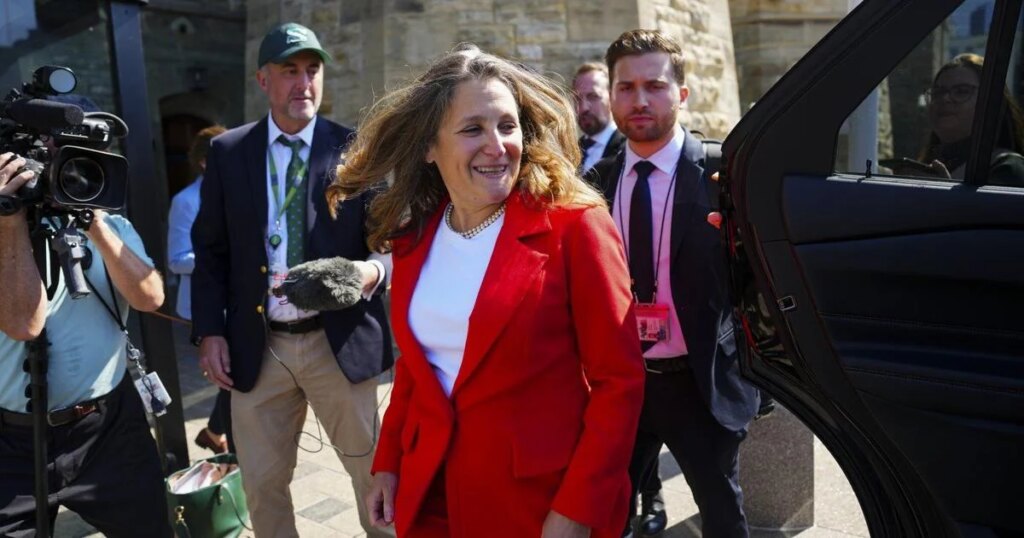 CP NewsAlert: Freeland resigning as Toronto MP on Friday