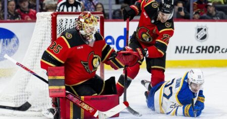 Senators’ players, coach come to defence of Ullmark, general manager Staios
