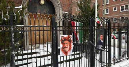 Iran’s embassy in Ottawa, closed since 2012, defaced by anti-regime protesters Iran’s embassy in Ottawa, closed since 2012, defaced by anti-regime protesters