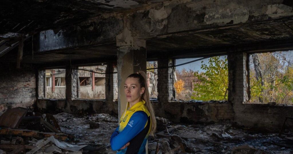 Photos show Ukraine’s historic center in ruins but children, athletes still train ahead of Olympics