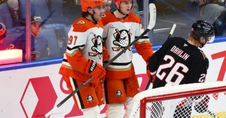 Ducks’ Leo Carlsson out 3-5 weeks with thigh injury, threatening his OIympic availability for Sweden Ducks’ Leo Carlsson out 3-5 weeks with thigh injury, threatening his OIympic availability for Sweden