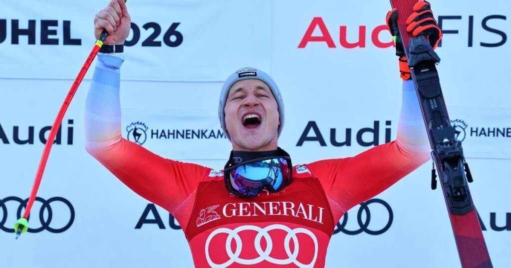 Odermatt narrowly beats Swiss teammate von Allmen to win last World Cup super-G before Olympics