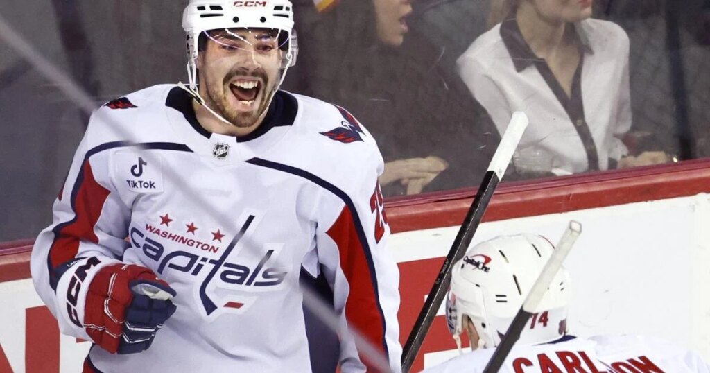 Hendrix Lapierre ends 90-game scoring drought in Capitals’ 3-1 win over Flames