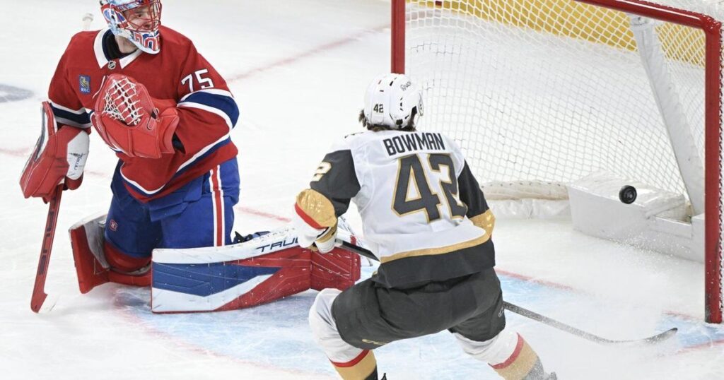 Evans scores in overtime to lift Canadiens past Golden Knights 3-2