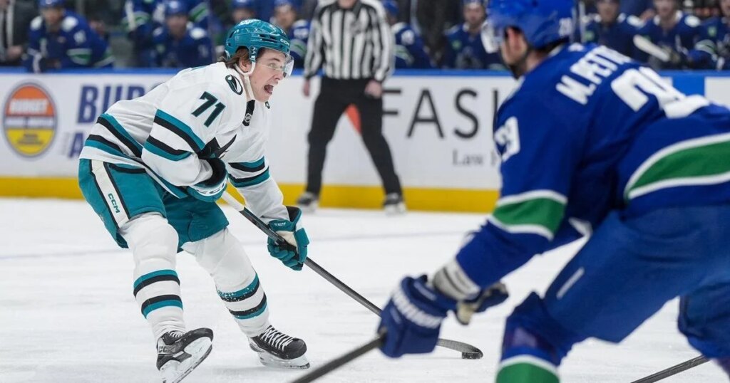 Celebrini nets four points, Sharks chomp down on Canucks with 5-2 win