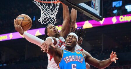 Wallace leads Thunder past Raptors 116-107; Gilgeous-Alexander misses hometown game Wallace leads Thunder past Raptors 116-107; Gilgeous-Alexander misses hometown game