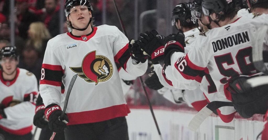 Carter Yakemchuk scores in NHL debut as surging Senators edge Red Wings 3-2