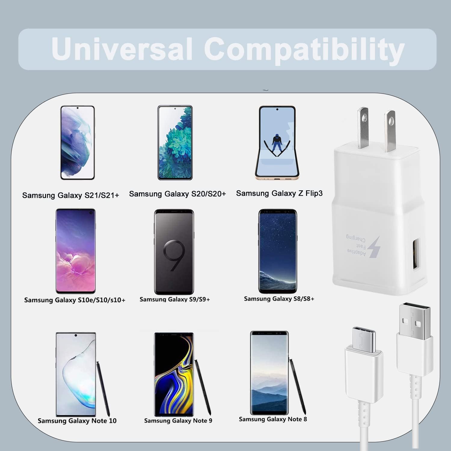 Fast Charging Charger for Samsung Phone, (2 Pack) ... - Image 6