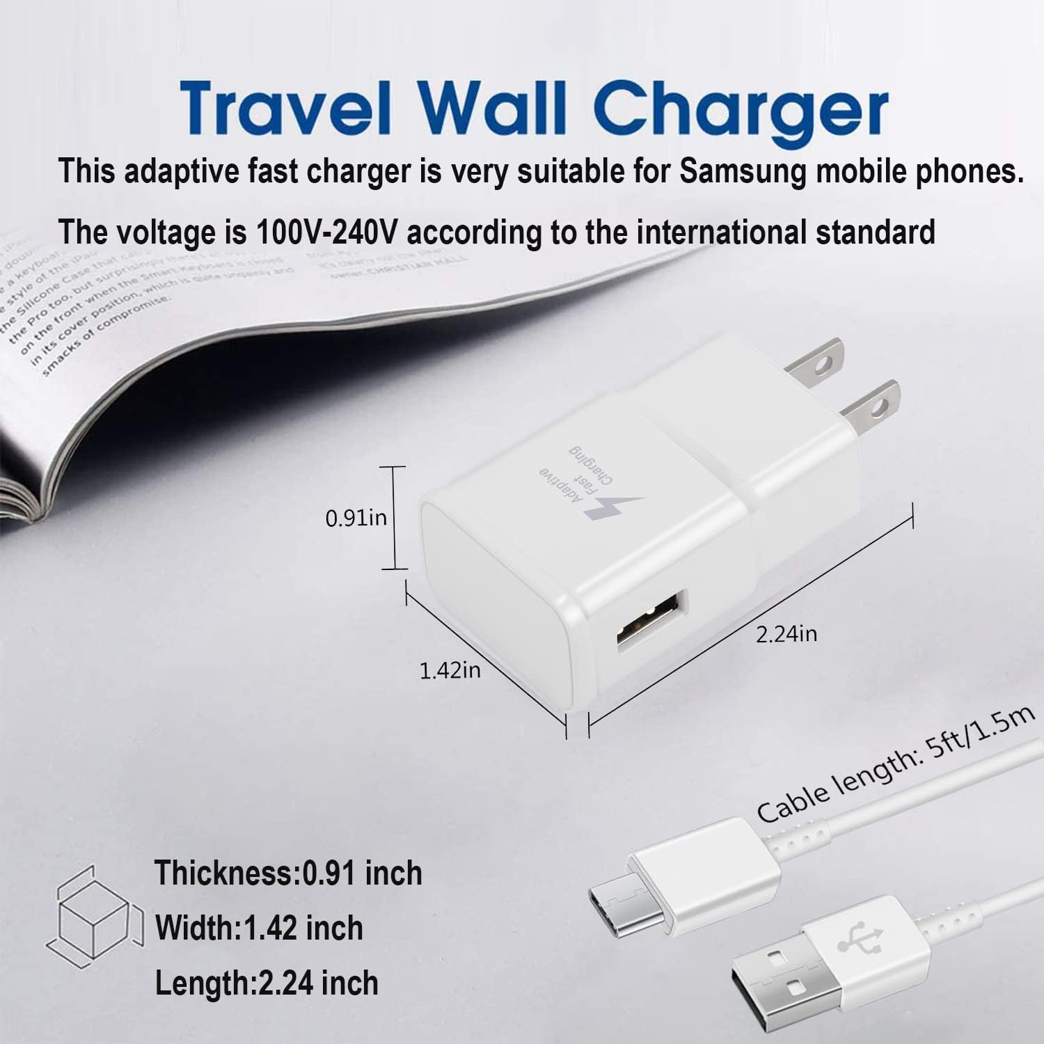 Fast Charging Charger for Samsung Phone, (2 Pack) ... - Image 5