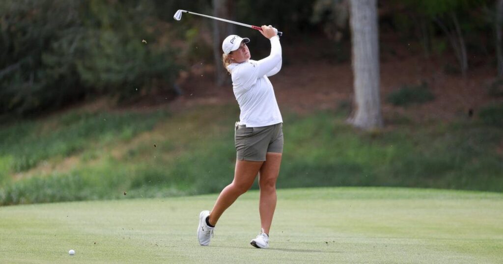 Lauren Coughlin surges through gusty round for 5-shot lead at Shadow Creek