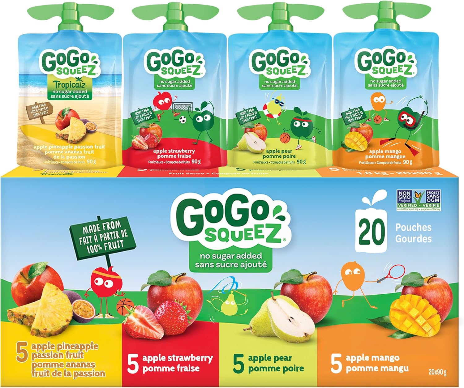 GoGo squeeZ Fruit Sauce Variety Pack, Pineapple Pa... - Image 2