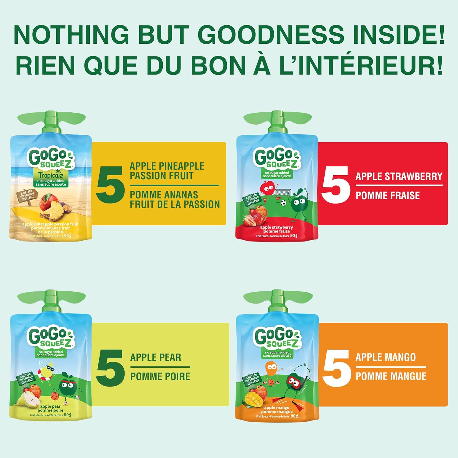 GoGo squeeZ Fruit Sauce Variety Pack, Pineapple Pa... - Image 4
