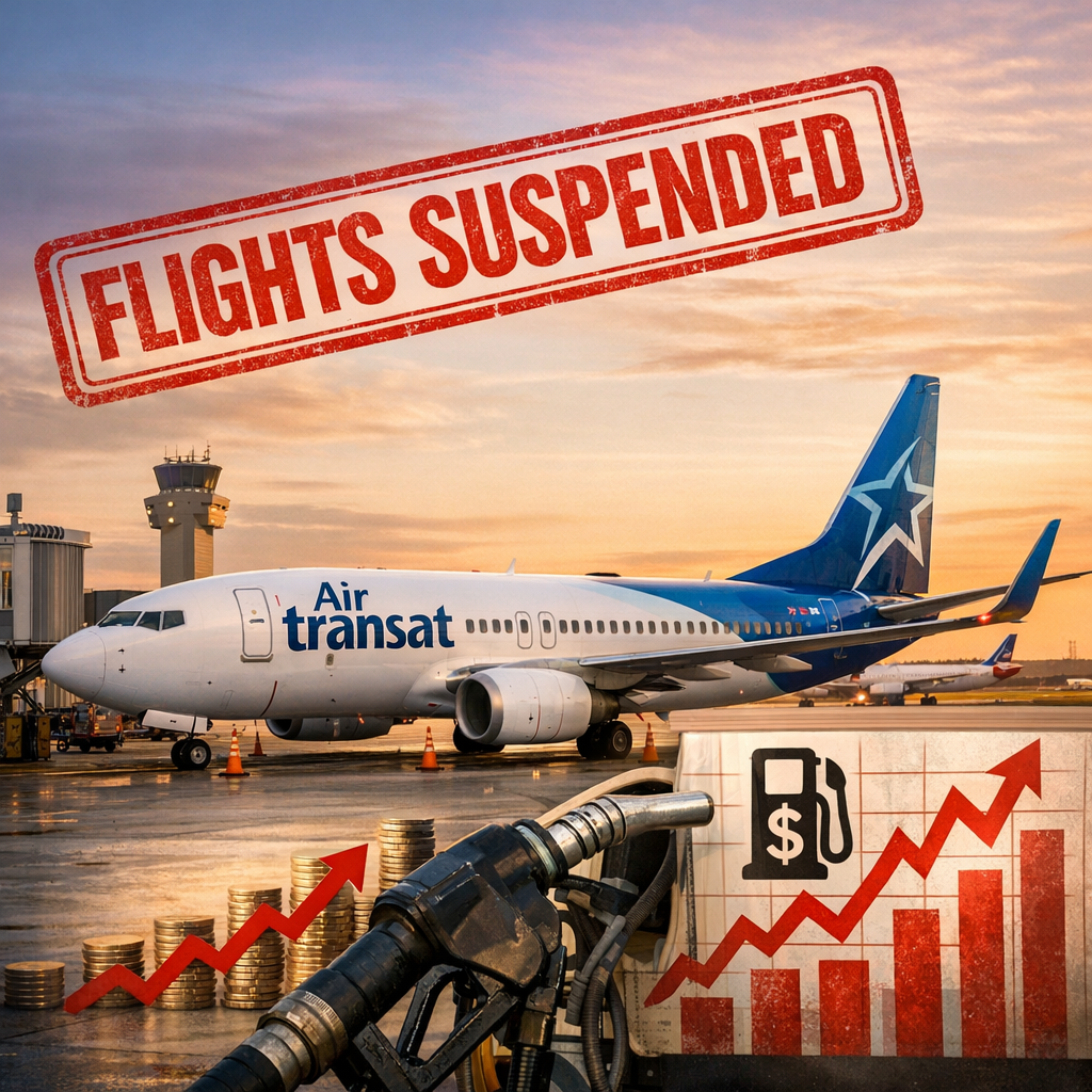 Illustration of Air Transat Suspends Flights as Fuel Prices Rise