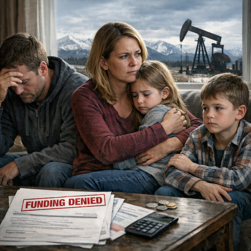 Illustration of Alberta Family Faces Uncertain Future After Funding Denial