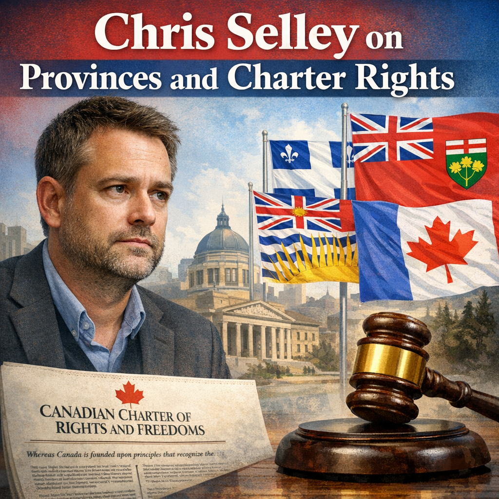 Illustration of Chris Selley on Provinces and Charter Rights