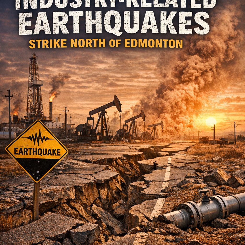 Illustration of Industry Related Earthquakes Strike North of Edmonton
