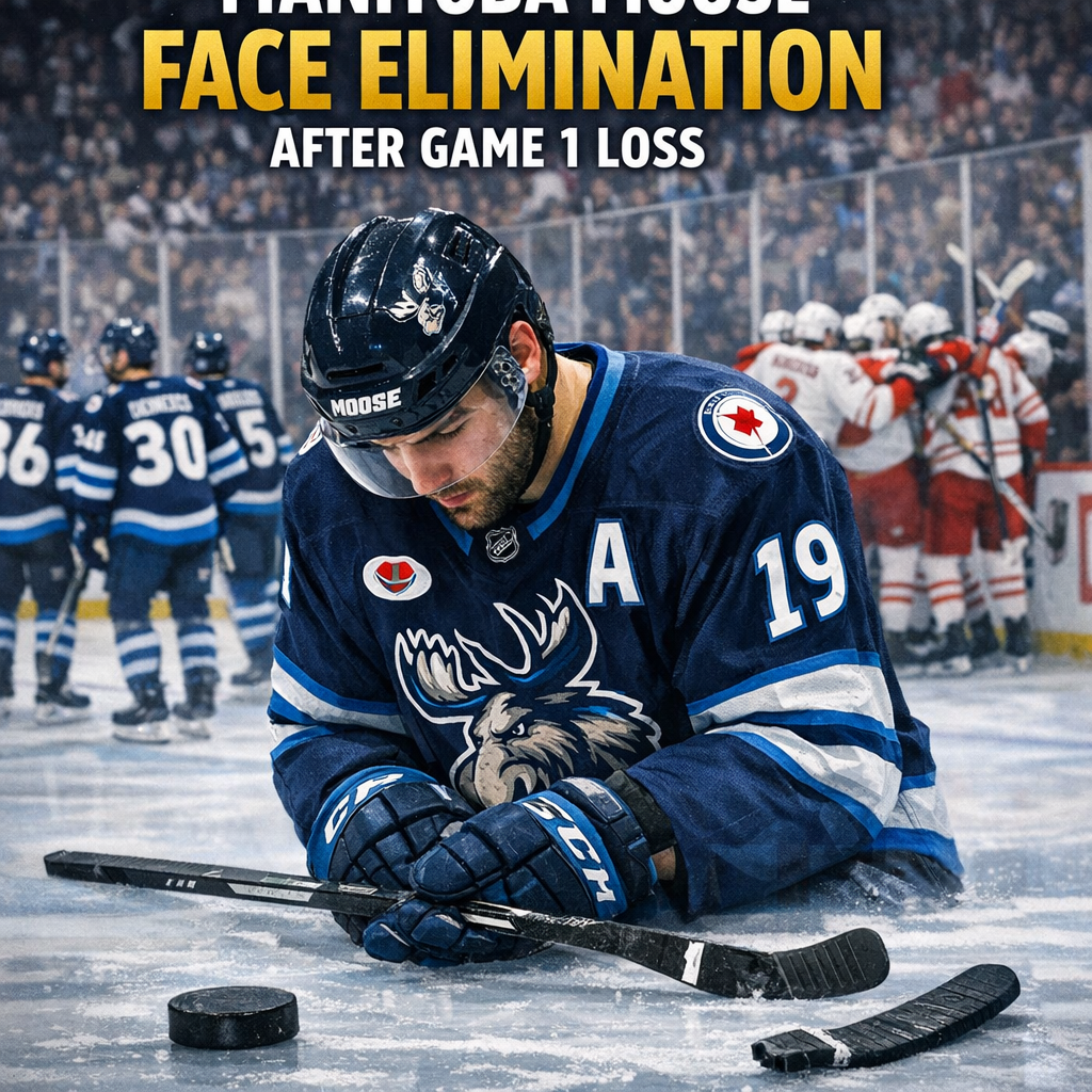 Illustration of Manitoba Moose Face Elimination After Game 1 Loss