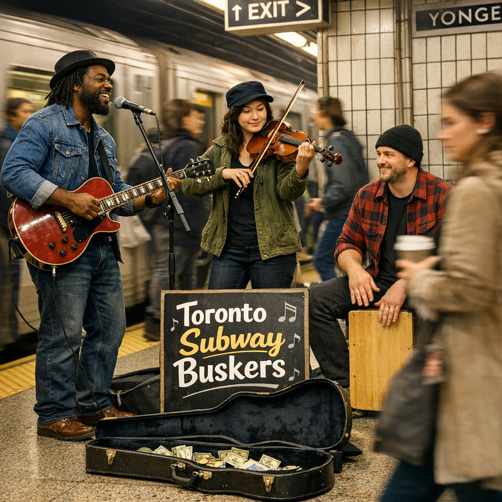 Illustration of Meet Toronto Subway Buskers Bringing Rhythm to Rush Hour