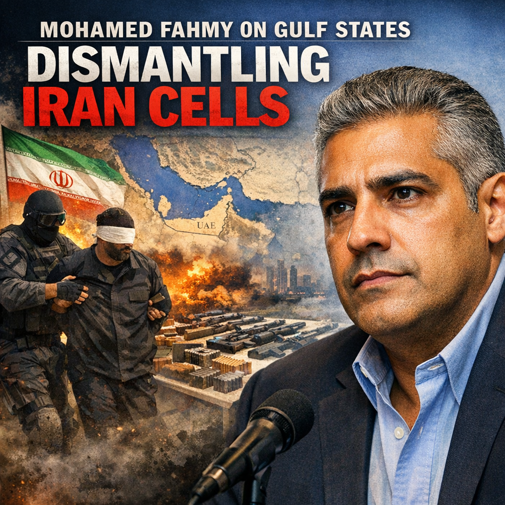 Illustration of Mohamed Fahmy on Gulf States Dismantling Iran Cells