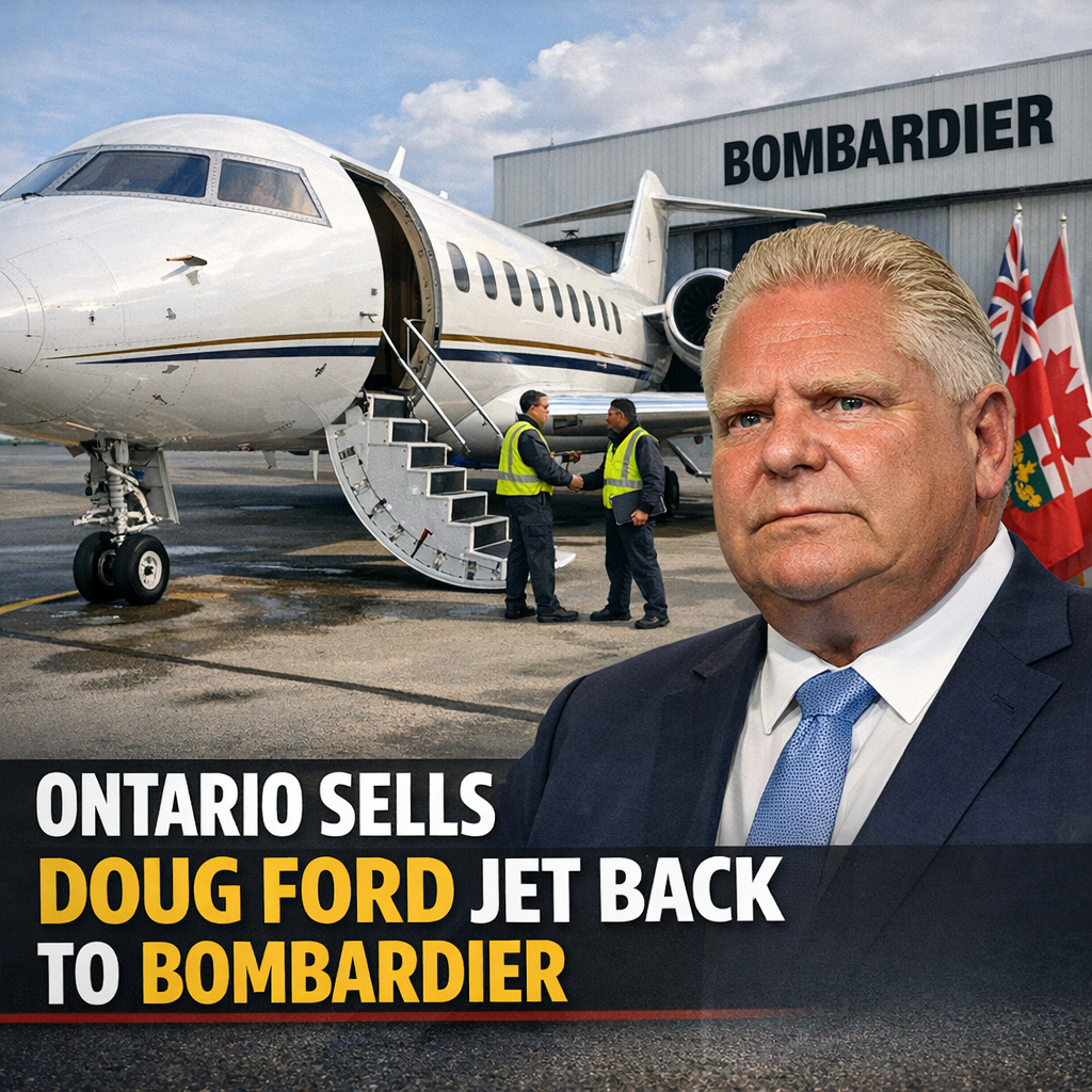 Illustration of Ontario Sells Doug Ford Jet Back to Bombardier