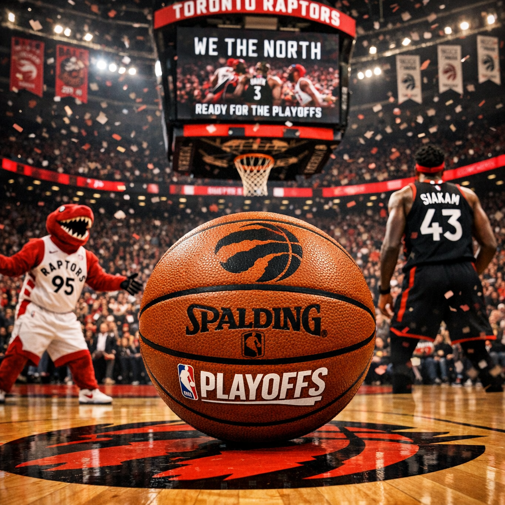 Illustration of Raptors Ready for Playoff Basketball in Toronto