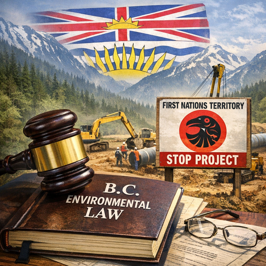 Illustration of The B.C. Law That Can Stop Carney Nation-Building Projects
