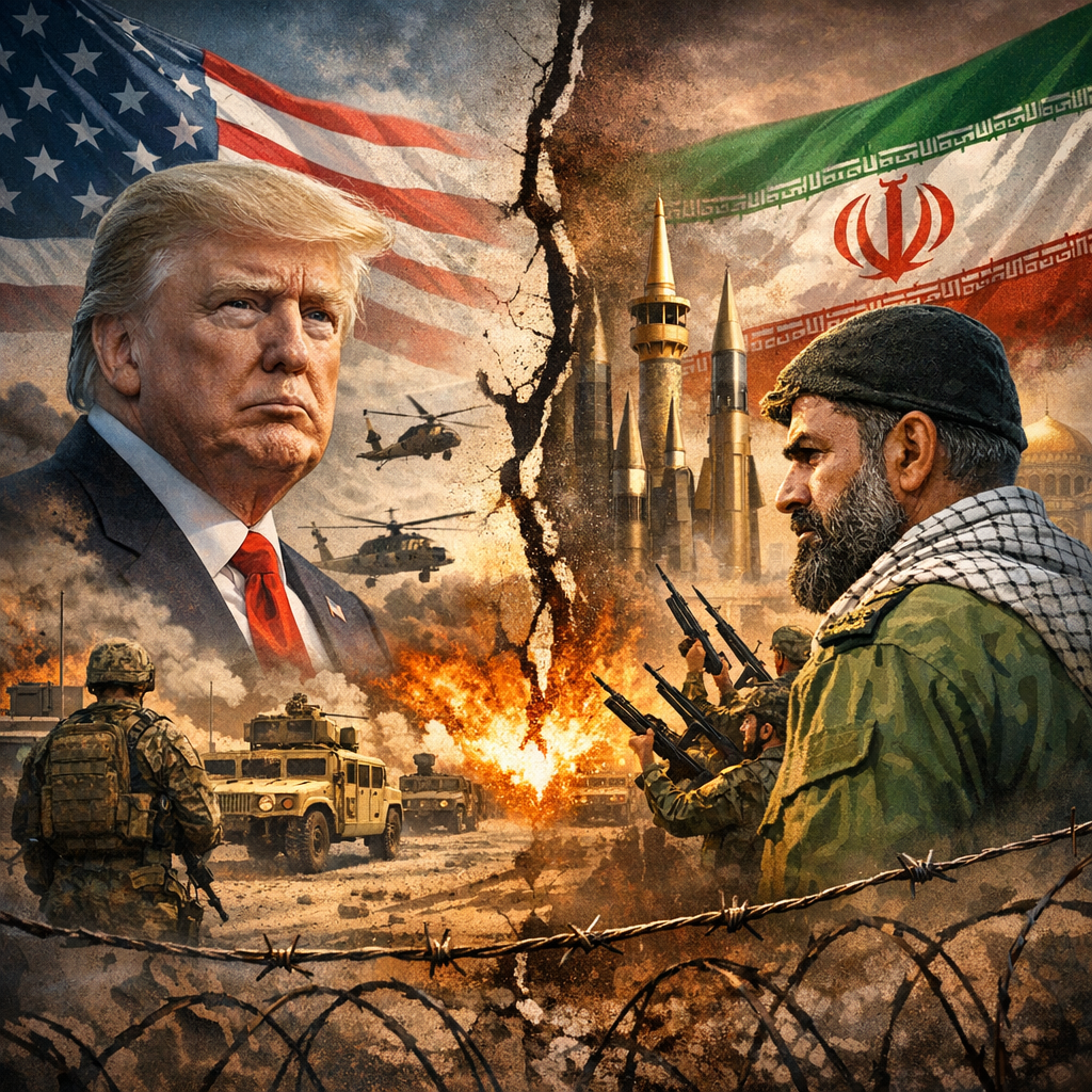 Illustration of Trump Seeks Iran War Exit as Tehran Holds Firm